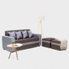 Juego de Living Almore Paris Sofá 3 Cuepos + Dos Pouf 1 Cuerpo Gris Café