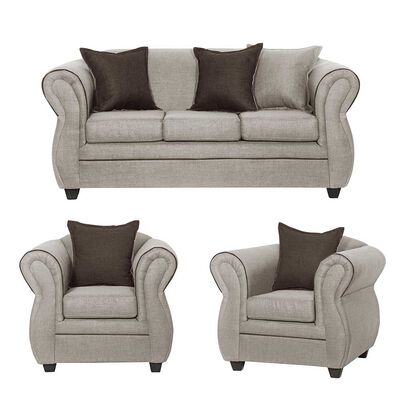 Imagen 1 del producto Juego de Living Black Factory Emili Sofá 3 Cuerpos + Dos Sillones 1 Cuerpo Beige