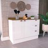 Mueble Base de Cocina Royal Vekkahome 2 Puertas 3 Cajones Blanca