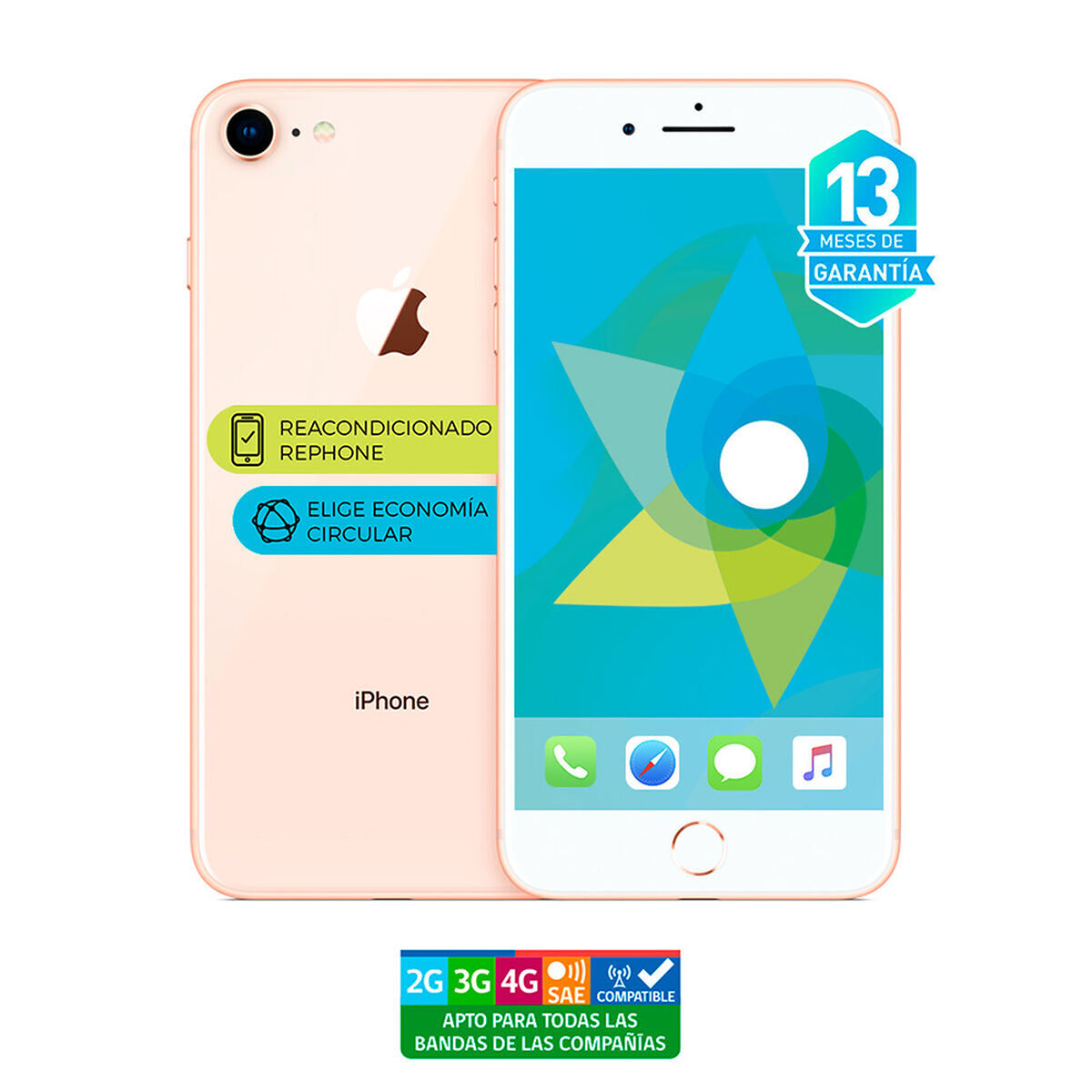 Celular Apple Iphone 8 64GB 4,7" Reacondicionado Dorado Liberado