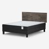 Cama Europea Rosen 2 Plazas Wave  + Respaldo Tabor Grafito