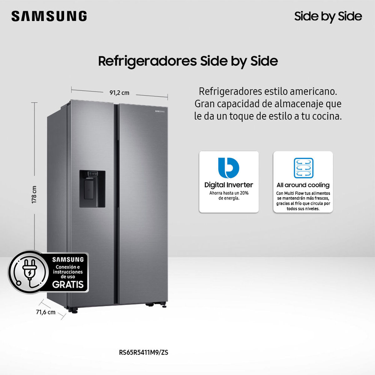 Refrigerador Side by Side Samsung RS65R5411M9/ZS 617 lt
