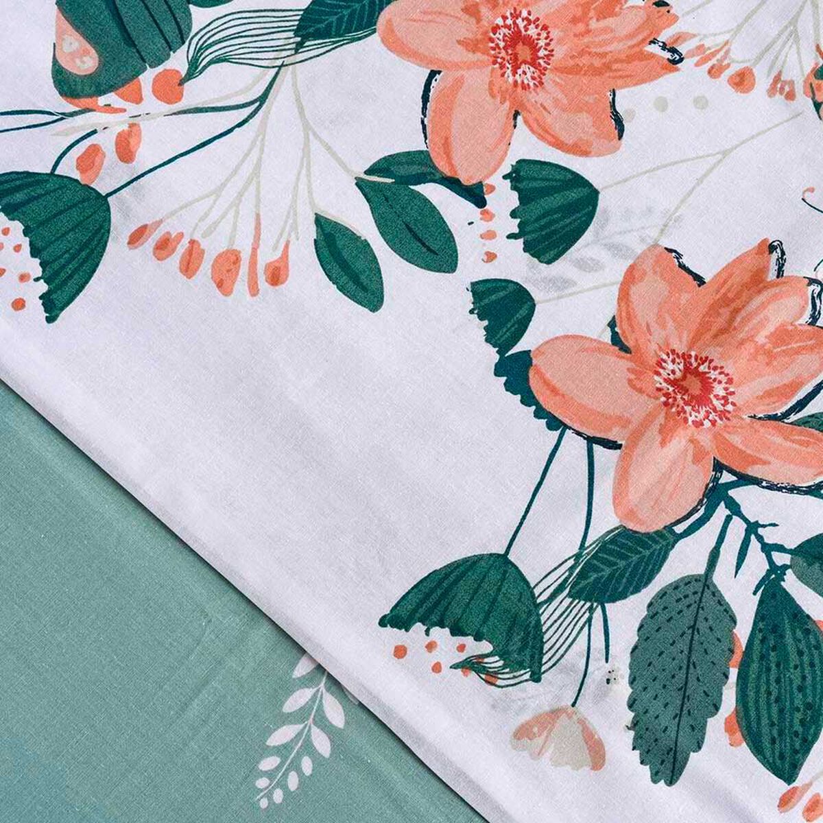 Juego de S&aacute;banas American Family 144 Hilos 1 Plaza Ninfa Turquesa