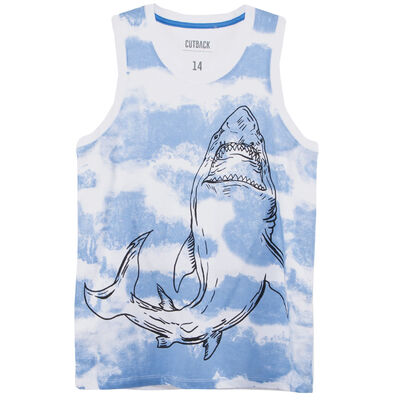 Polera sin Mangas de Algodón Niño Cutback Blanco