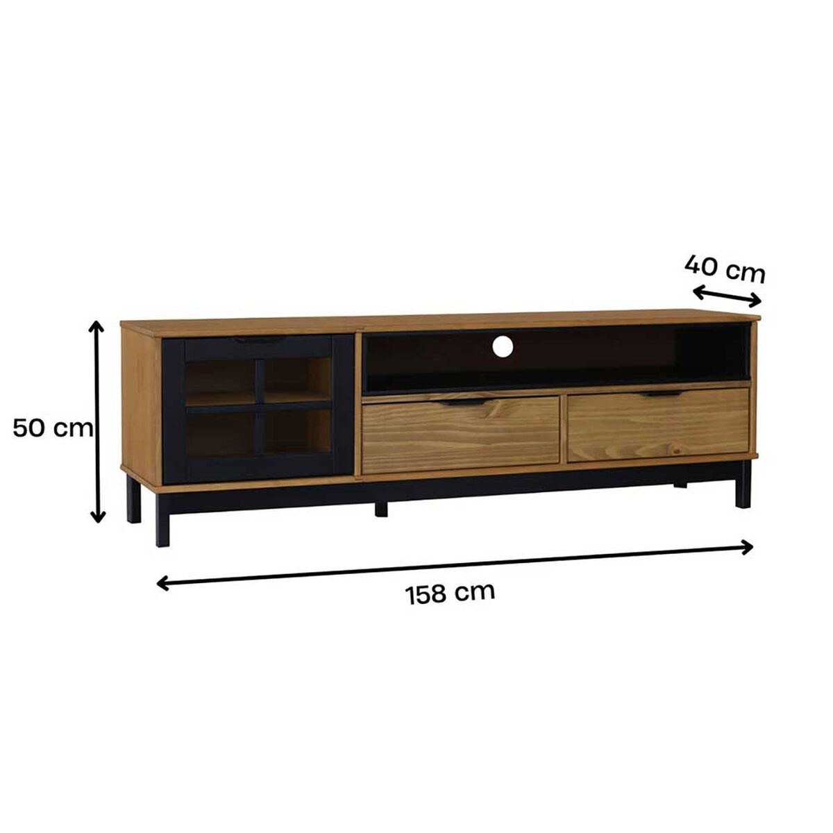 Rack TV Vekkahome Pilar Hasta 60" Café