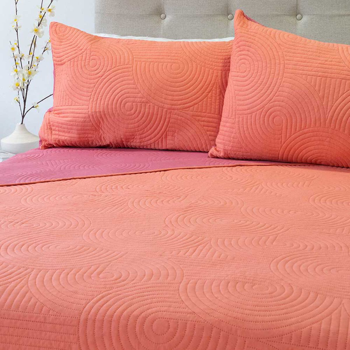 Quilt Doral King Salmon Rosa Origins