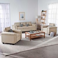 Juegos de Living Mons Sicilia Sofá 3 Cuerpos + Dos Sillones 1 Cuerpo Beige