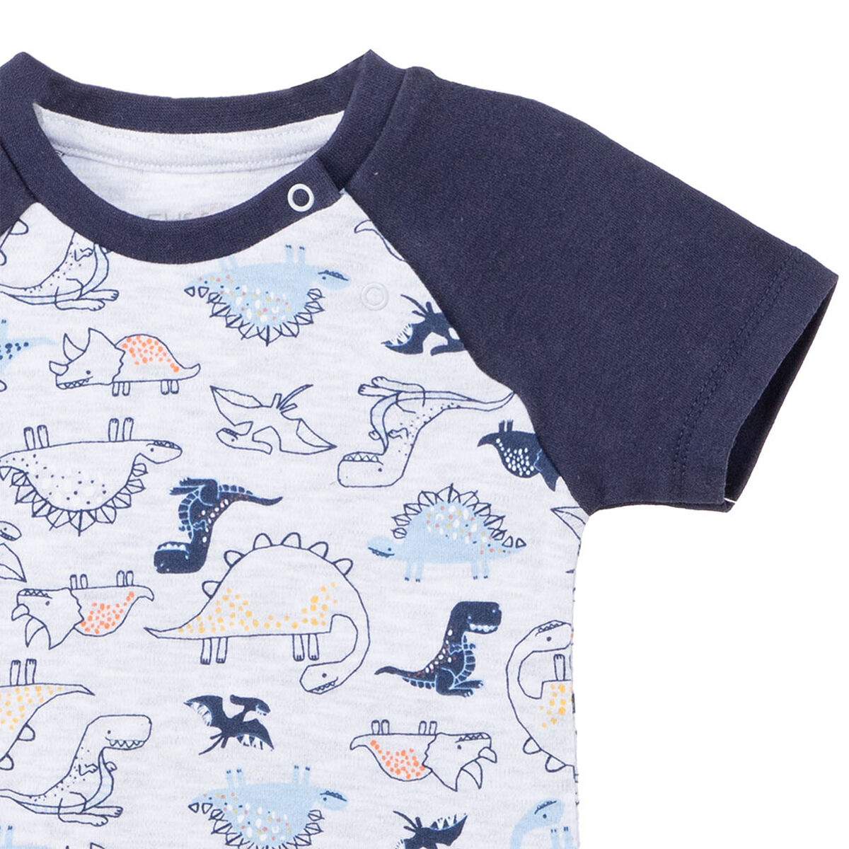 Pack 2 Body Dino Manga Corta de Algodón Chess Baby