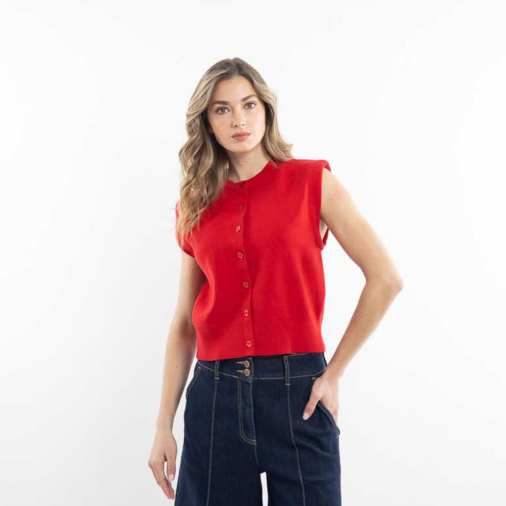 Sweater Sin Mangas Hombreras Mujer Zibel