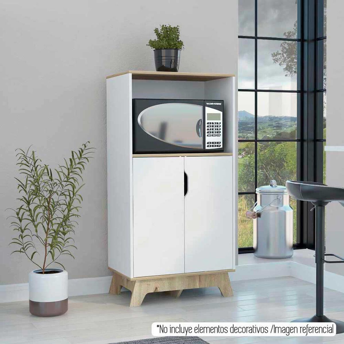 Mueble para Microondas TuHome Bi Color Blanco Duna 2 Puertas
