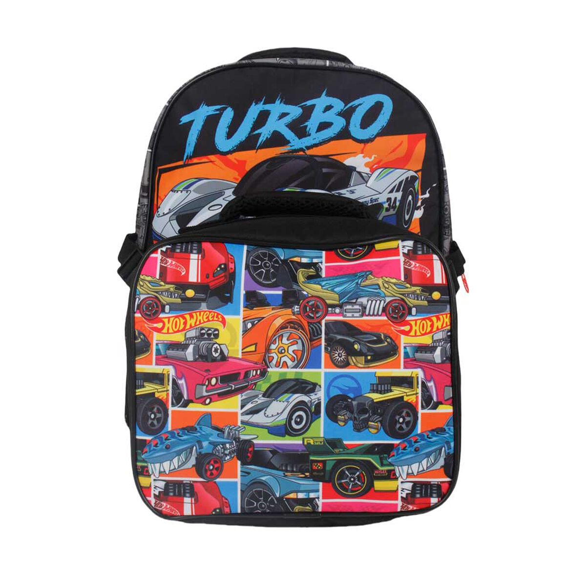 Mochila con Lonchera Hotwheels