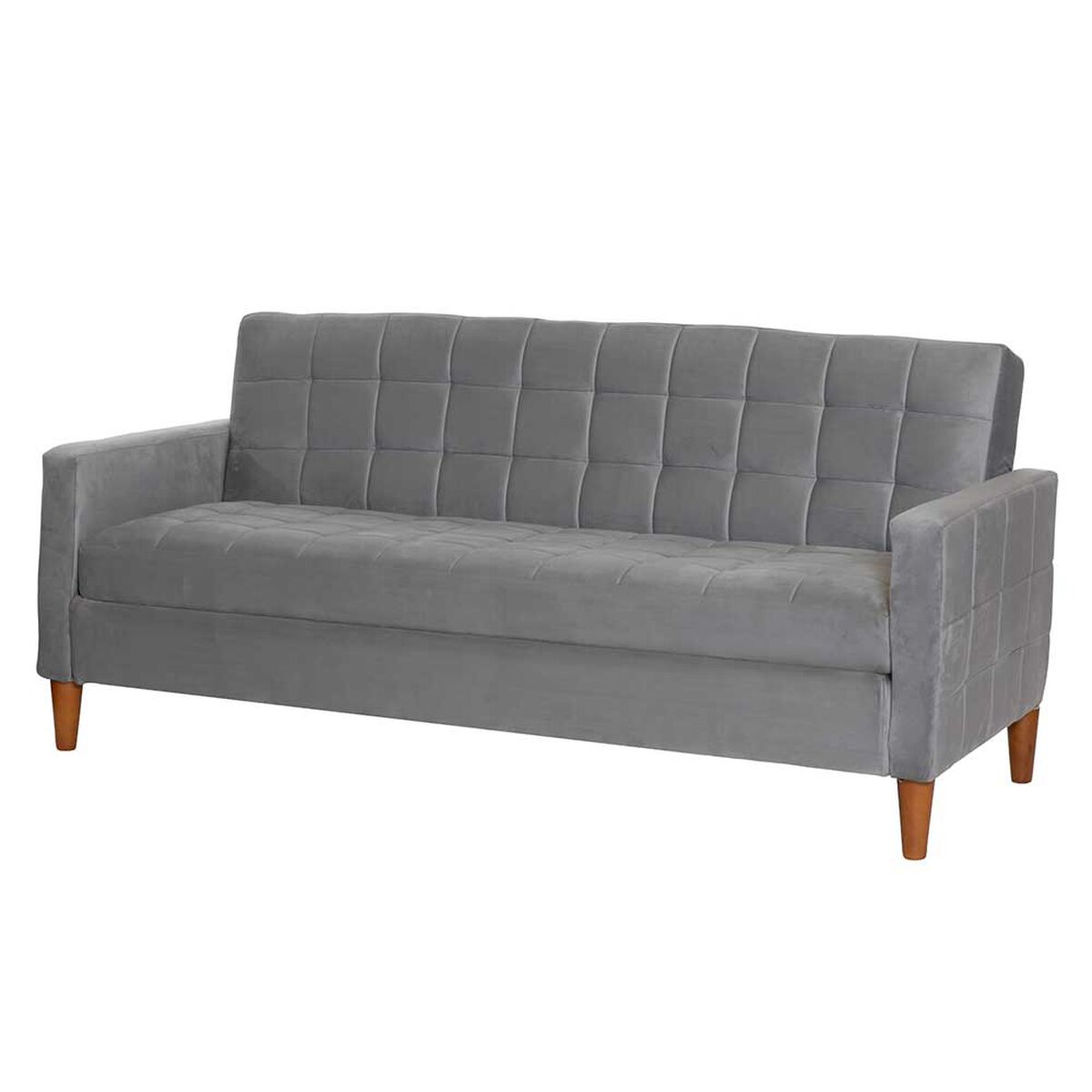 Futón Latam Home Genova Velvet 3 Cuerpos Gris