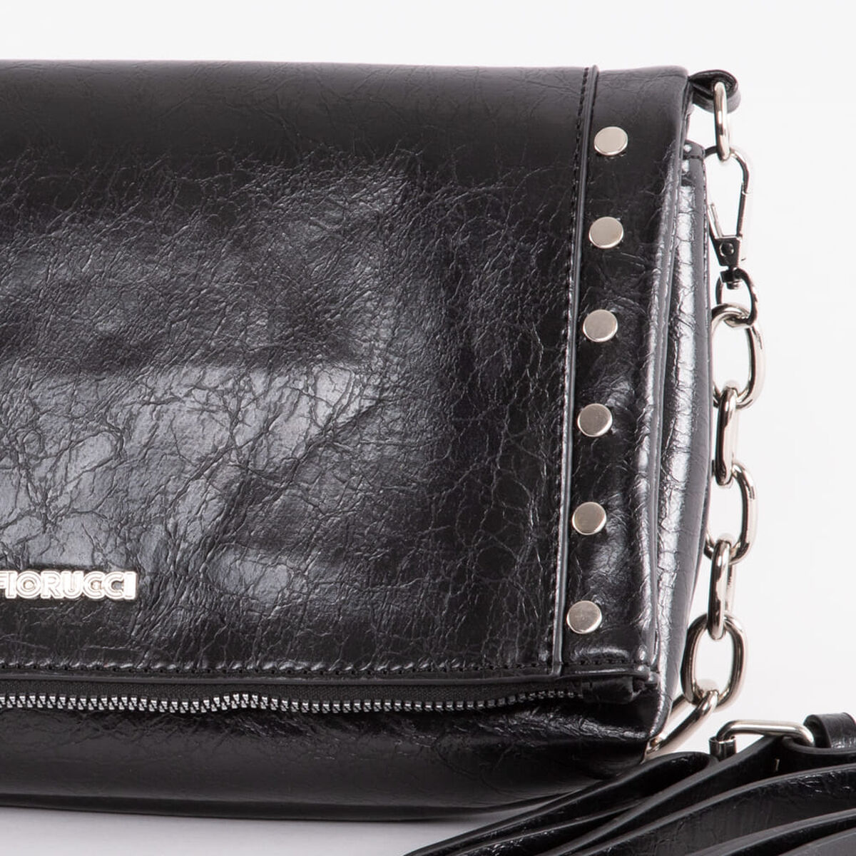 Cartera Cross Bag Negra Eco Cuero Mujer Fiorucci