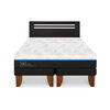 Cama Europea CIC Green Infinity 2 Plazas + 1 Respaldo Munich Negro