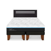 Cama Europea CIC Green Infinity 2 Plazas + 1 Respaldo Munich Negro