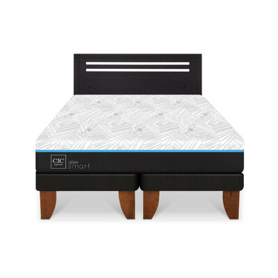 Cama Europea CIC Green Infinity 2 Plazas + 1 Respaldo Munich Negro