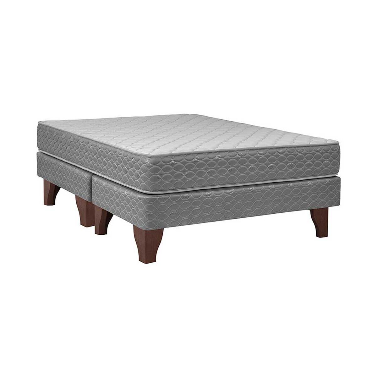 Combo Cama Europea Celta Base Dividida 2 Plazas New Atlantis + Respaldo + 2 Veladores Casanova + Set Textiles + Pack 2 Almohadas Celta