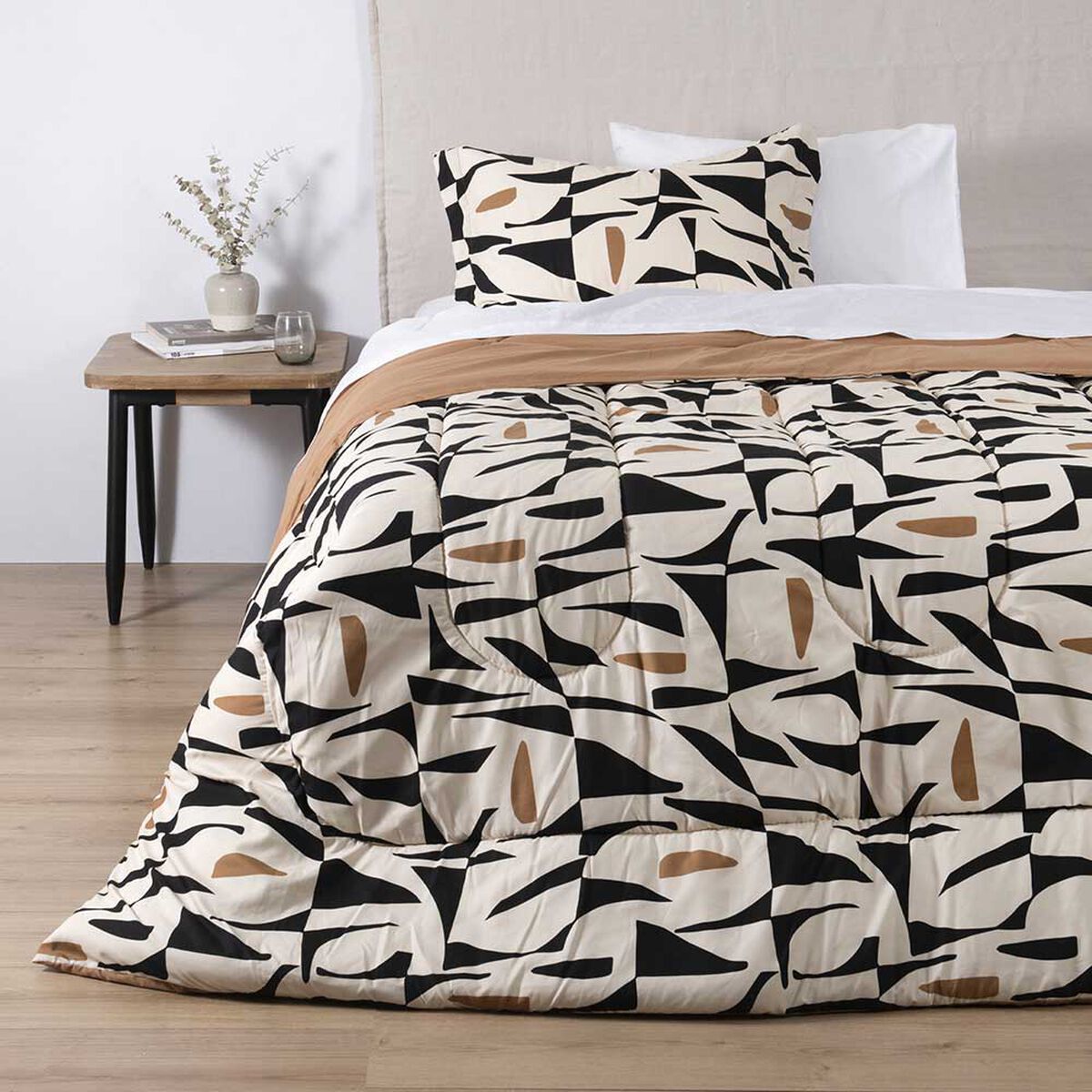 Plumón Estampado SoHome 1,5 Plazas Nahuel Negro