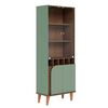 Vitrina Onessta Jurere Cristalera 2 Puertas Café y Verde