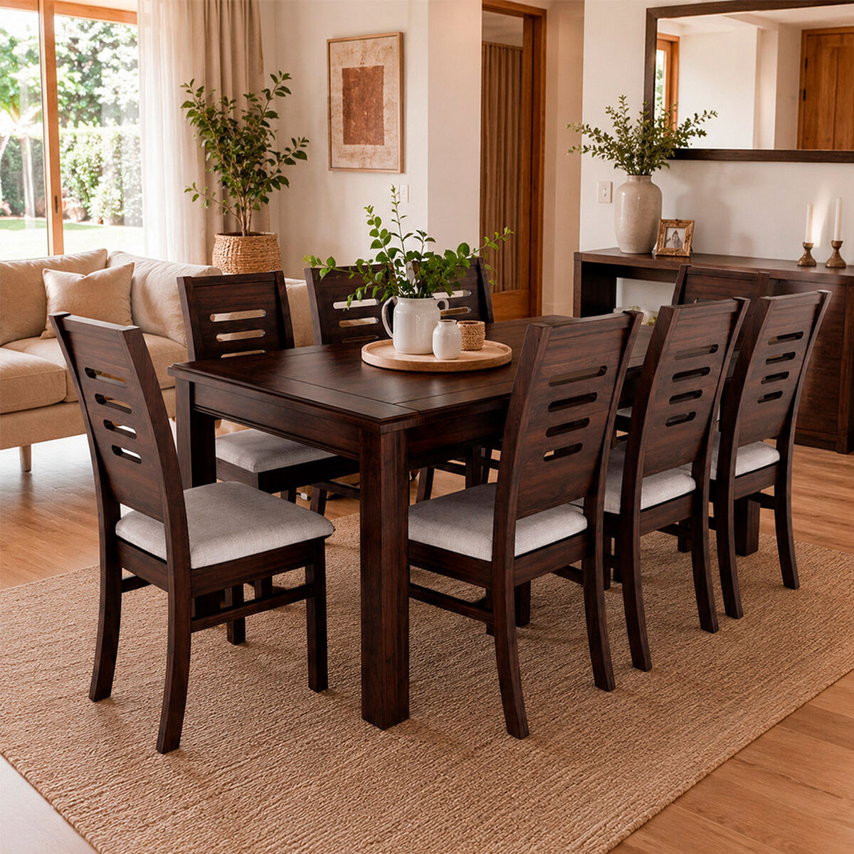 Juego de Comedor Muebles Hema Roma 8 Sillas Chocolate