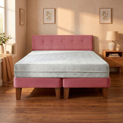 Cama Europea Latam Home 2 Plazas Zen Best 190 Cm Palo Rosa + Respaldo