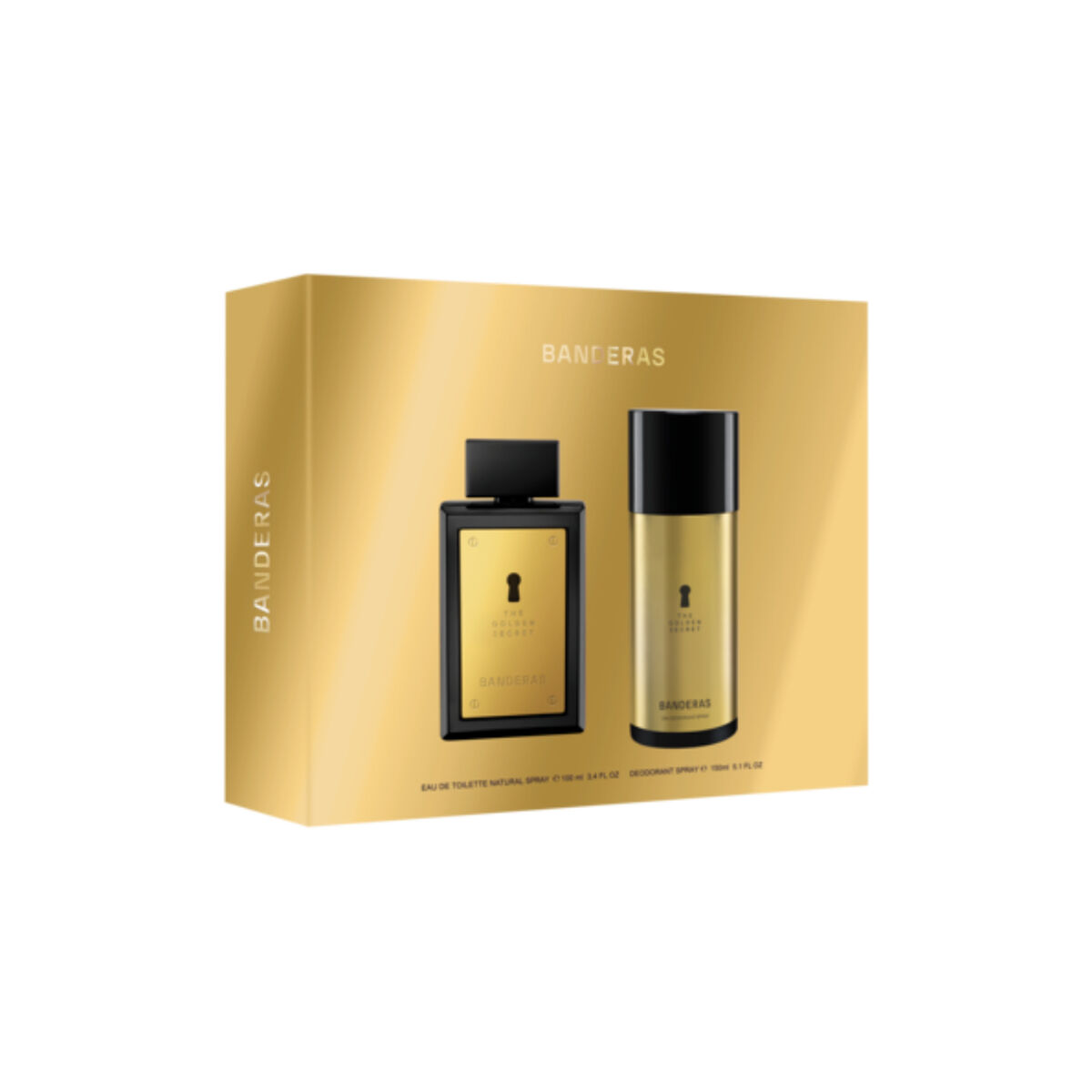 Set Perfume Antonio Banderas Hombre The Golden Secret EDT 100 ml + 24h Desodorante Spray 150 ml