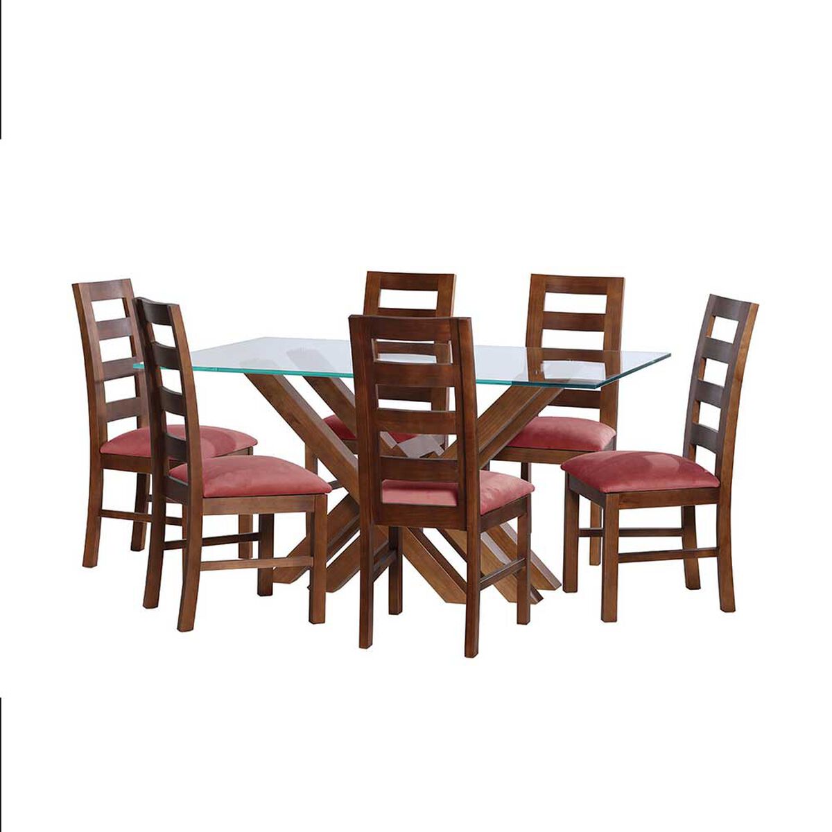 Juego de Comedor Latam Home Merida 6 Sillas Palo Rosa