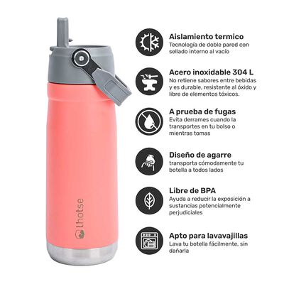 Imagen 2 del producto Botella Térmica Insulada Adventure 650ml Rosadoa Lhotse