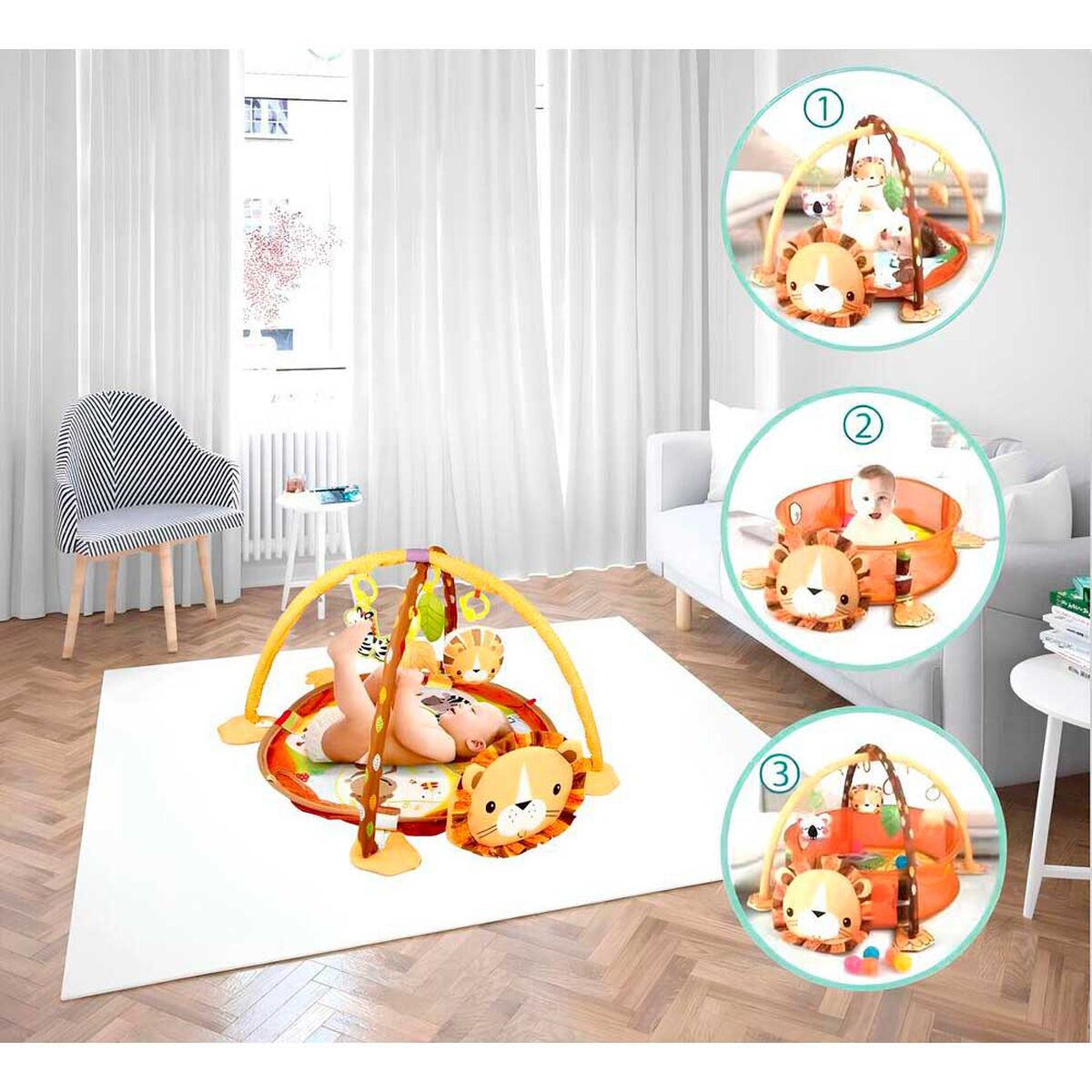 Gimnasio Bebé 3 en 1 con Pelotitas Lubabycas