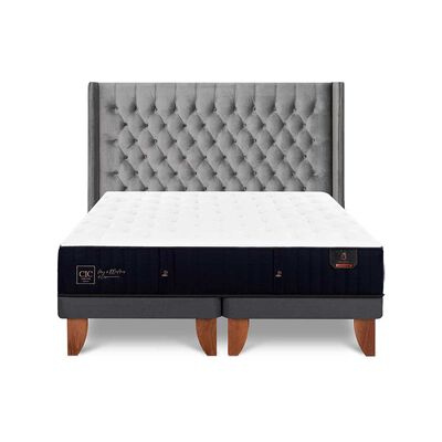 Cama Europea CIC Base Dividida 2 Plazas Súper Permium + Respaldo Sesia