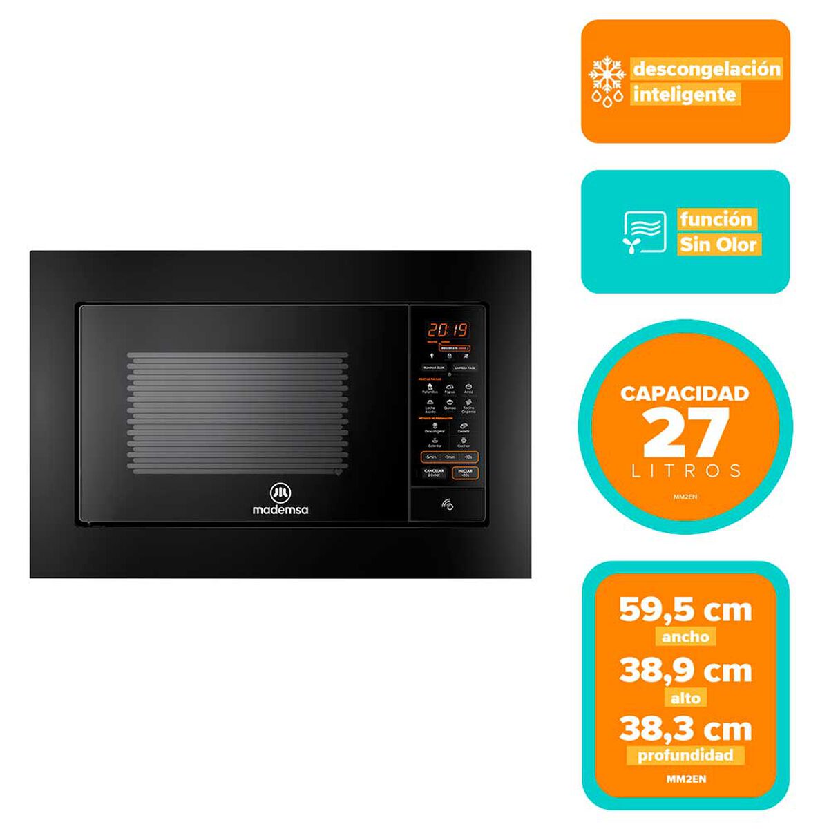 Microondas Empotrable Mademsa MM2EN 27 lts.
