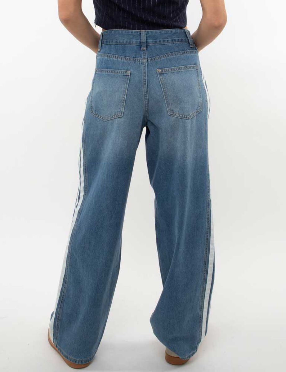 Jeans Indigo Rayas Recto Mujer Icono