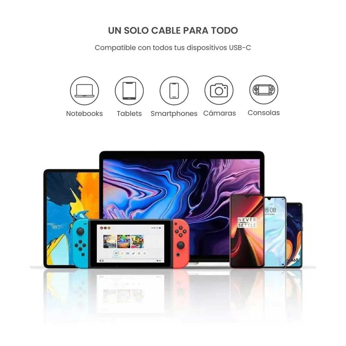 Cable de Carga Levo USB-C 100W 5A 1M