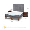Cama Europea CIC Base Dividida 2 Plazas Alaska + Respaldo + 2 Veladores