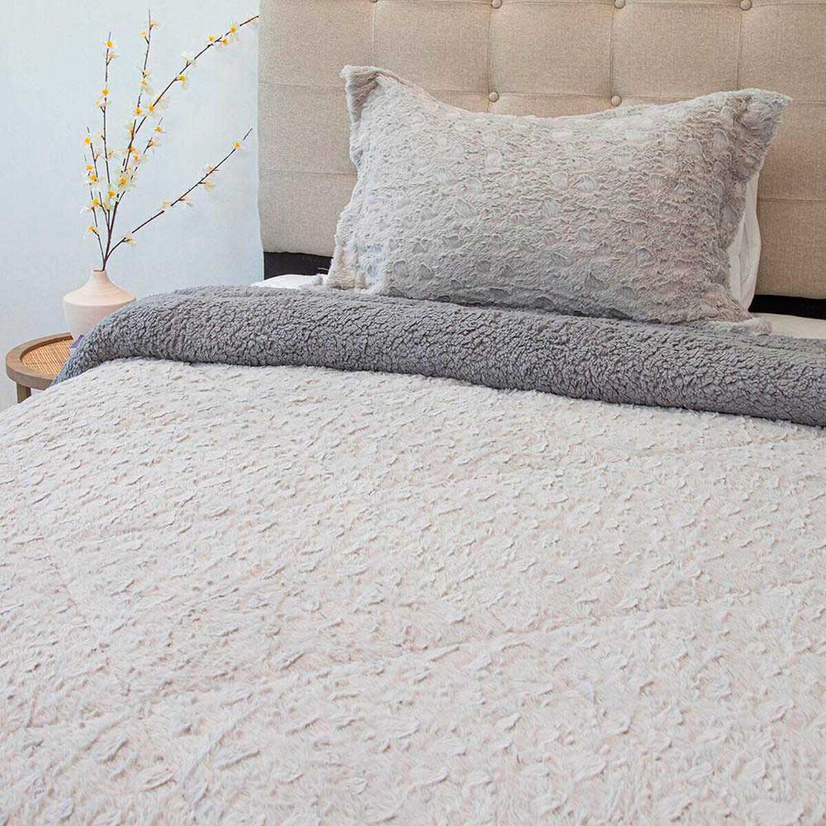 Cubrecama Doral 1,5 Plazas Gris Senses