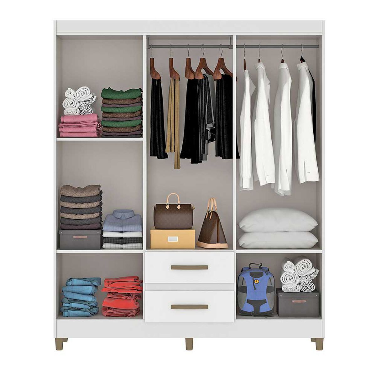 Cl&oacute;set Vekkahome Coimbra 6 Puertas 2 Cajones Blanco