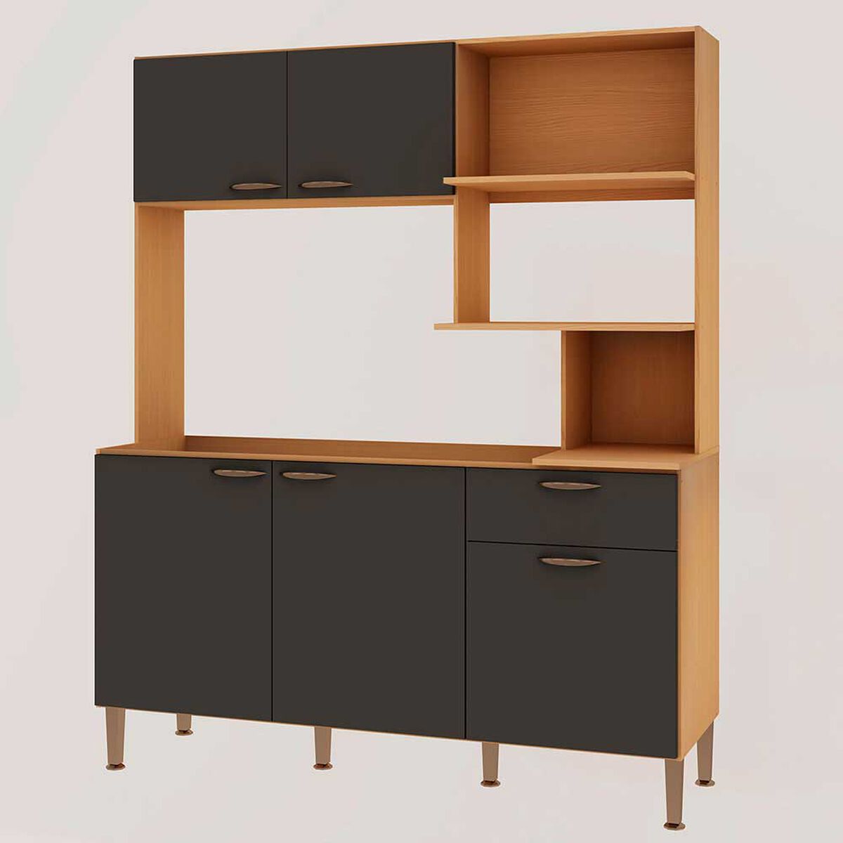 Kit Cocina Vekkahome Bella 4 Puertas 2 Cajones Gris