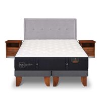 Cama Europea CIC Base Dividida King Premium + Respaldo + Veladores