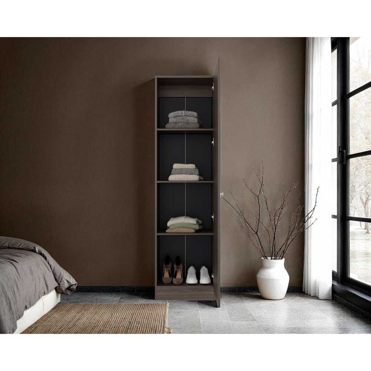 Closet Praga 1 Puerta Con Espejo Milan 180,1X49,1X30,2 Cm