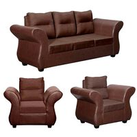 Juego de Living Diseño A&M Home Zara Sofá 3 Cuerpos + Dos Sillones 1 Cuerpo Chocolate