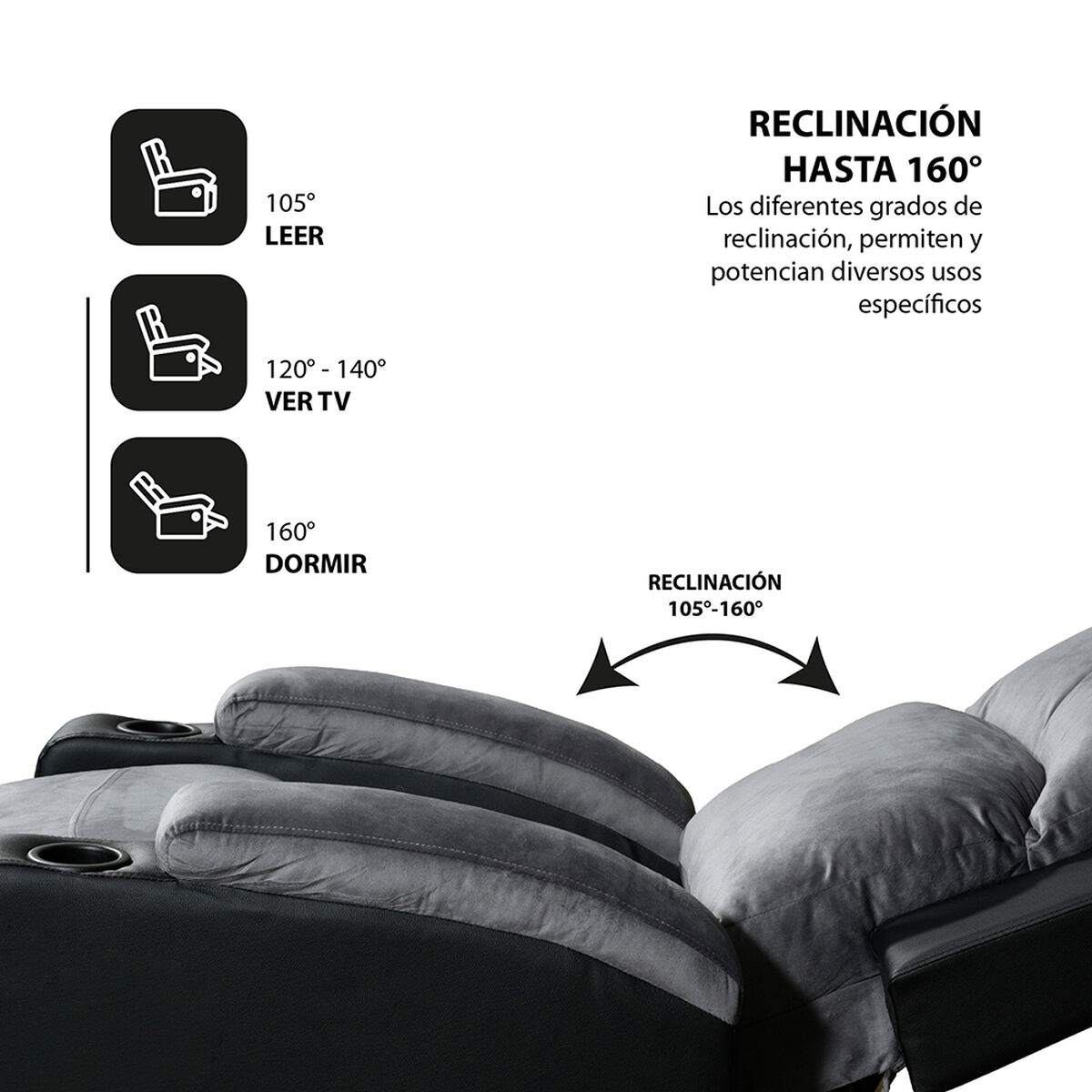 Bergere Dakar Mix Tela y PU Negro