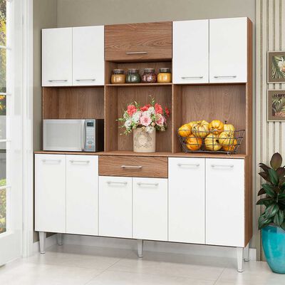 Mueble de Cocina Vekkahome Emi 1 Caj&oacute;n 12 Puertas Caf&eacute;