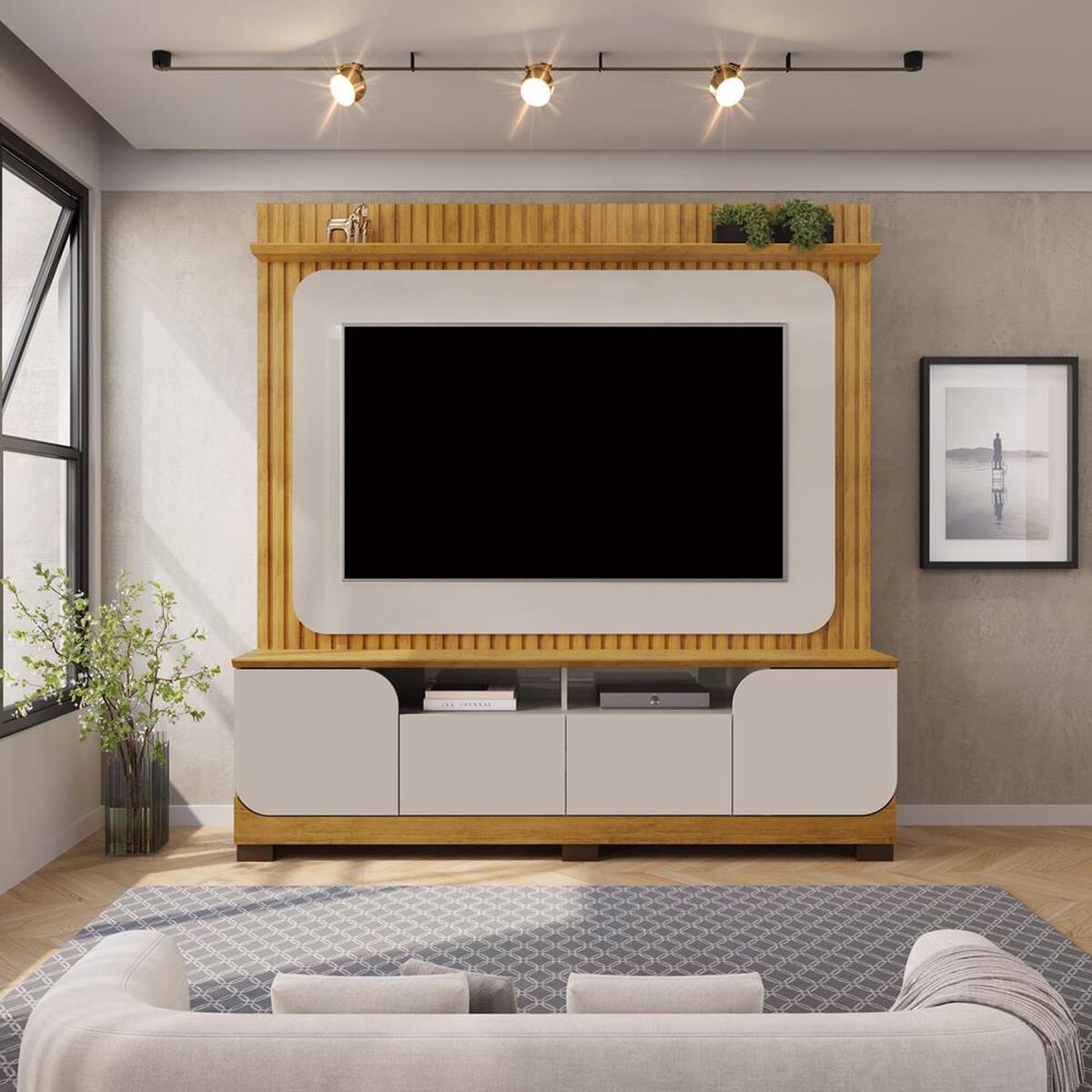 Home TV Altavision Vogue Ced Gris y Café claro