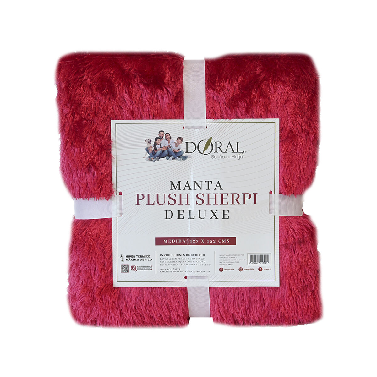 Manta Plush Sherpi Deluxe 127X152 Rojo