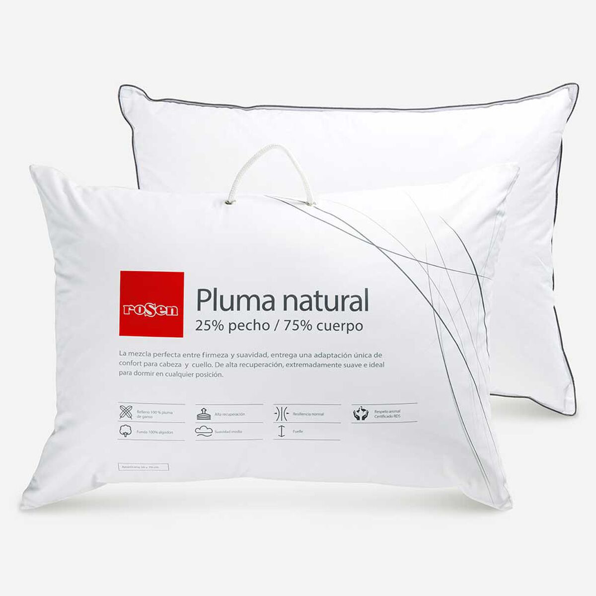 Almohada Rosen Pluma Natural 50 x 70 cm