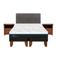 Cama Europea CIC Green Infinity 2 Plazas + 1 Respaldo + 2 Veladores Kavery