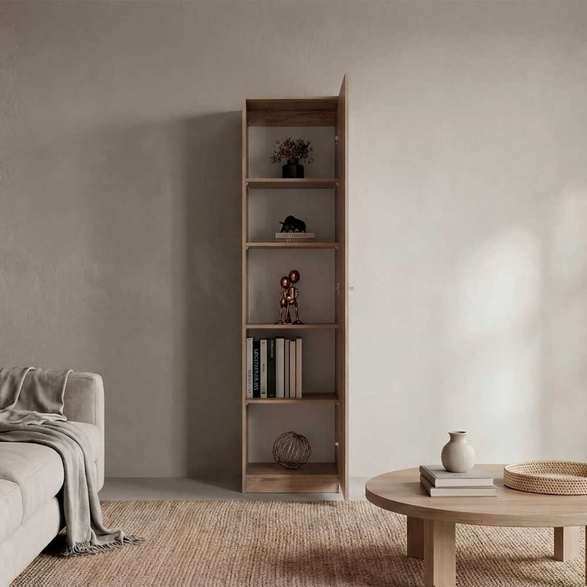 Estante Tuhome Home E5 1 P Macadamia Y Blanco