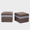 Juego de Living Almore Paris Sofá 3 Cuepos + Dos Pouf 1 Cuerpo Gris Café