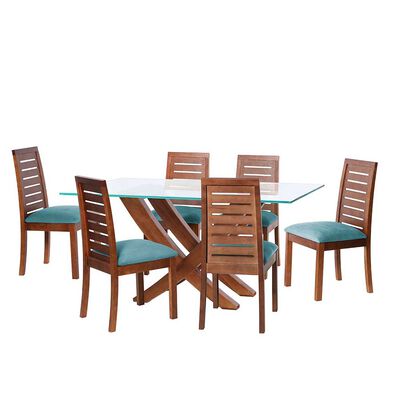 Juego de Comedor Latam Home Alicante 6 Sillas Turquesa