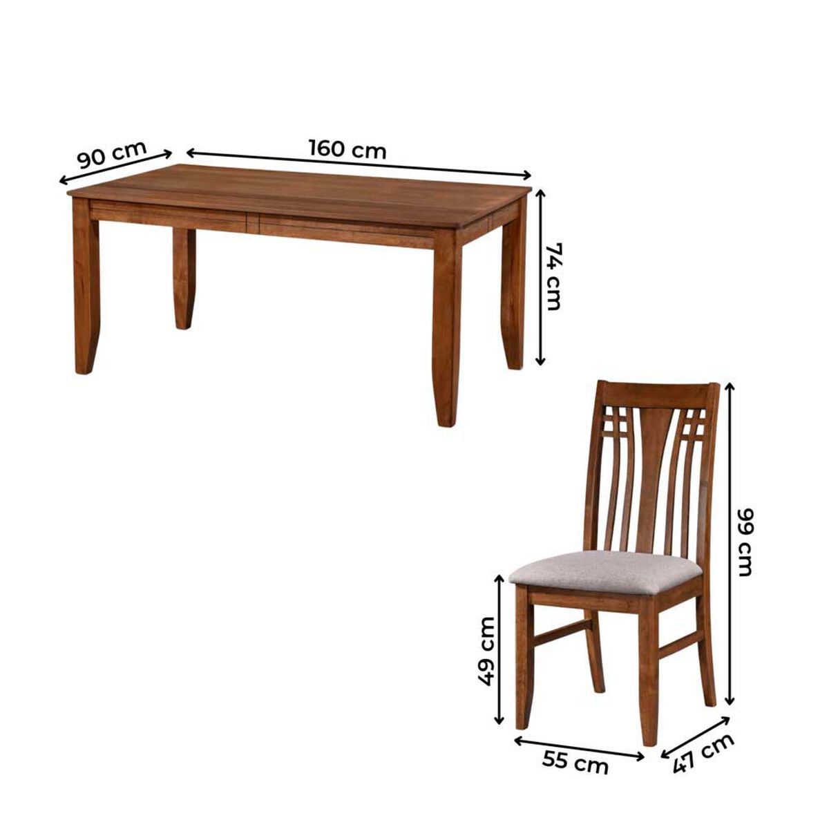 Juego de Comedor Home Mobili 6 Sillas Lyon Café